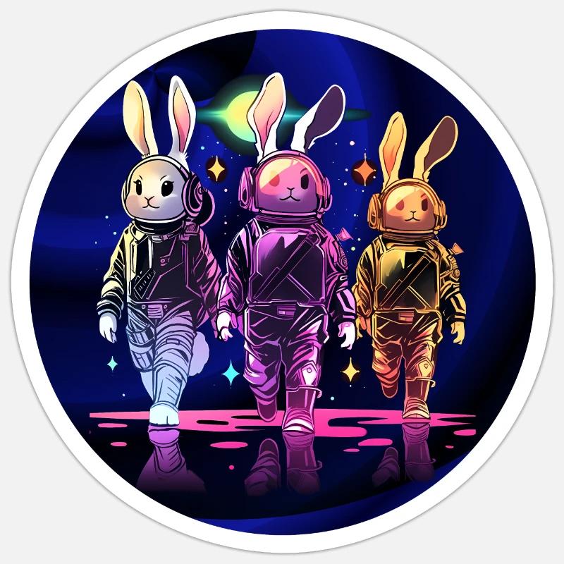 Lapins de l’espace Sticker taille S (10 x 10 cm)