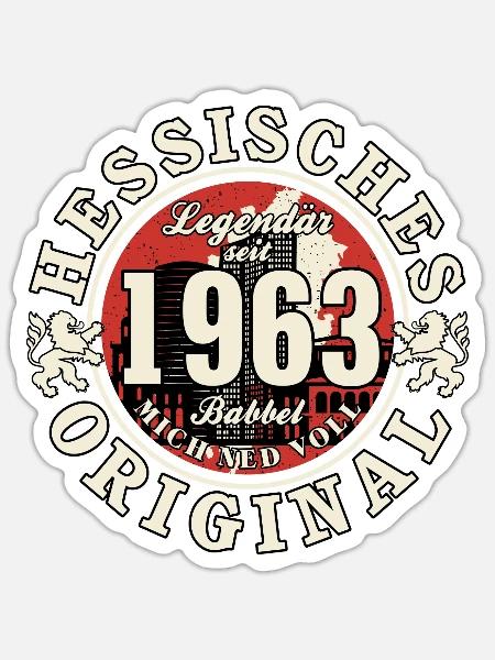 60. Geburtstag 2023 Hessisches Original Geschenk - Sticker Größe S (10 x 10 cm) - Mattweiß