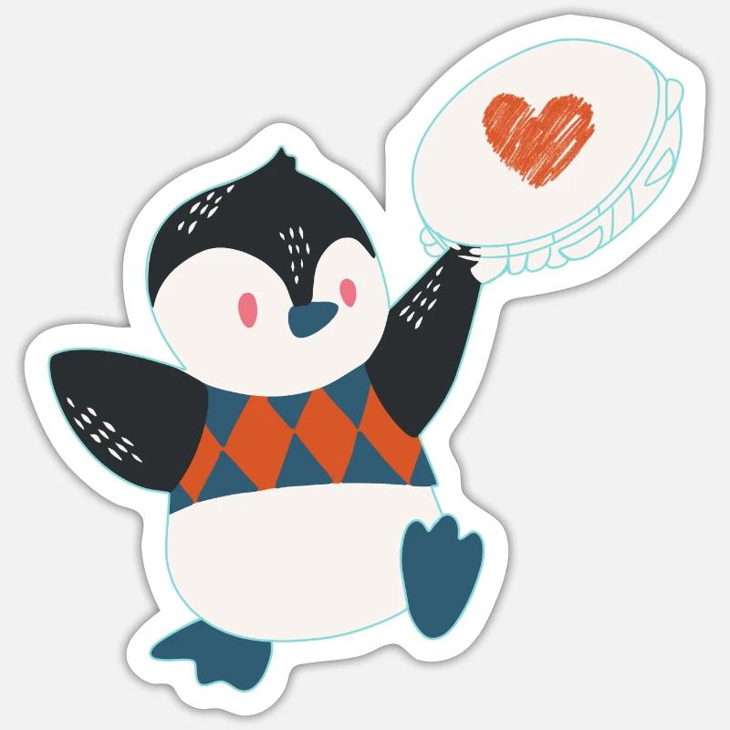 Pinguinmusik Sticker Größe S (10 x 10 cm)