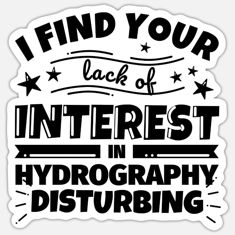 Hydrographie lustiges Geschenk - Sticker Größe S (10 x 10 cm) - Mattweiß