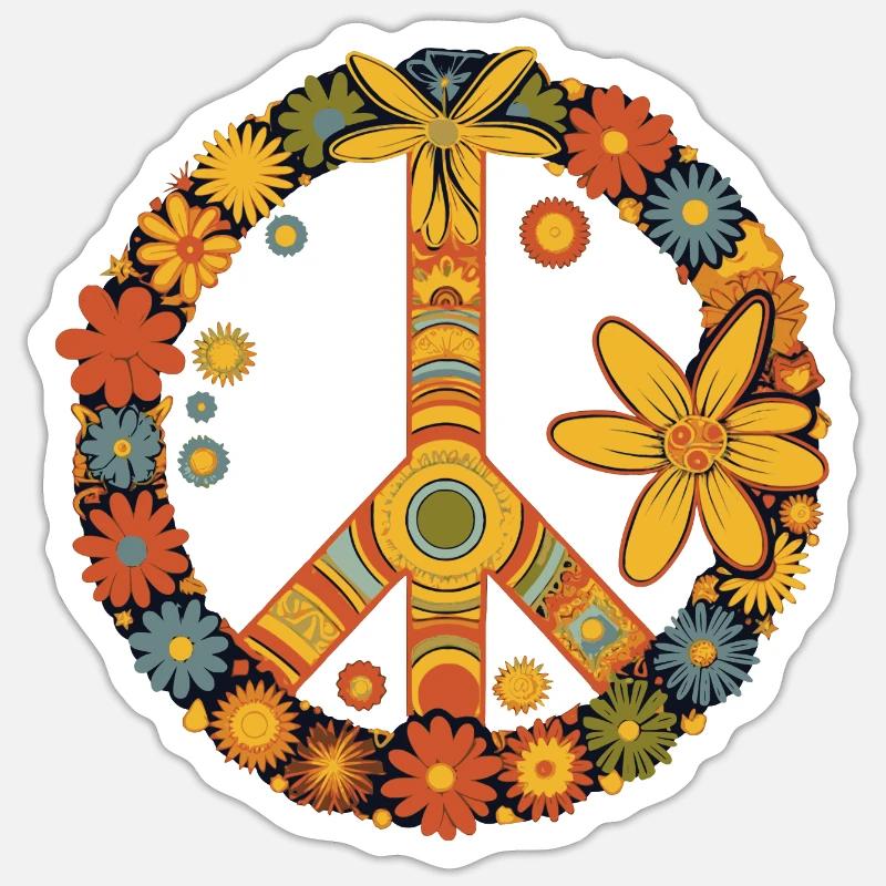Peace - Sign 2 - Sticker size S (10 x 10 cm) - white matte