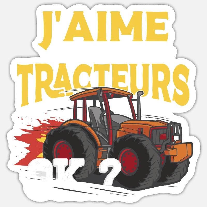 J'Aime Juste Les Tracteurs - Sticker taille S (10 x 10 cm) - blanc mat