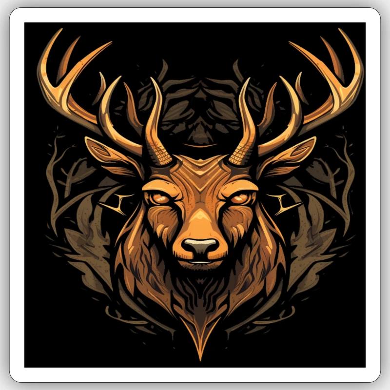 Deer head 2 Sticker taille S (10 x 10 cm)