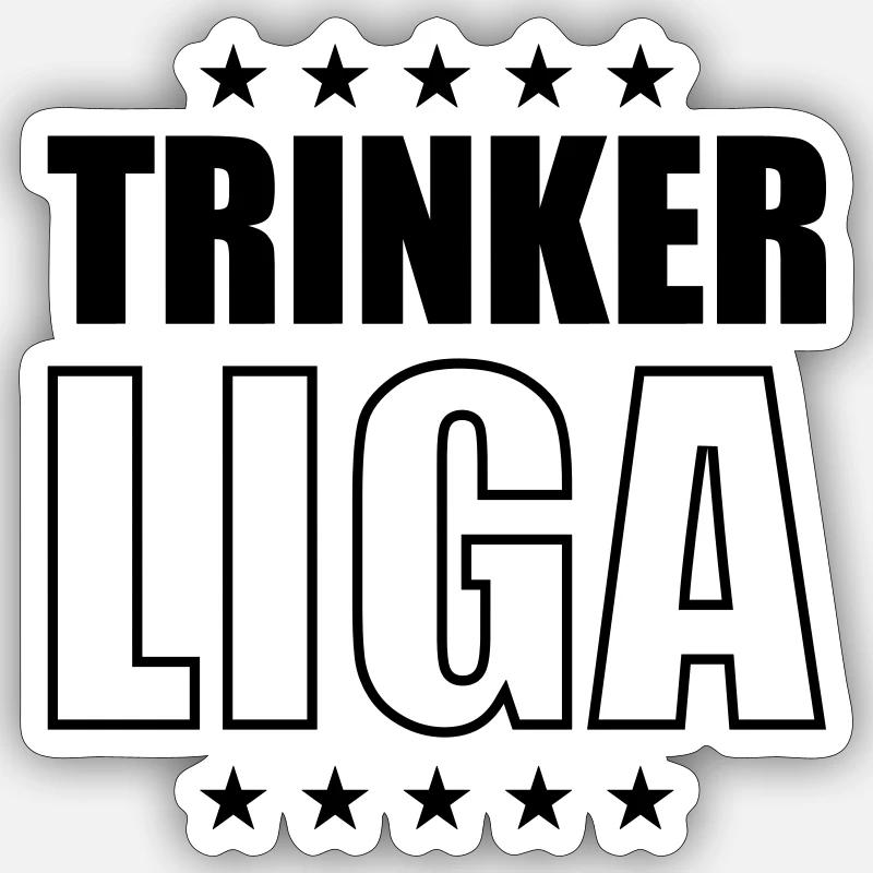 Drinker League Party Saying - Sticker size S (10 x 10 cm) - white matte
