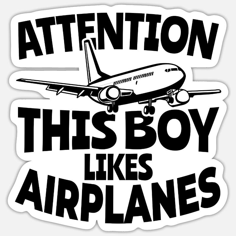 Flugzeug Junge Sticker Größe S (10 x 10 cm)