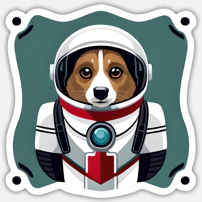 Chien dans l'espace Sticker taille S (10 x 10 cm)