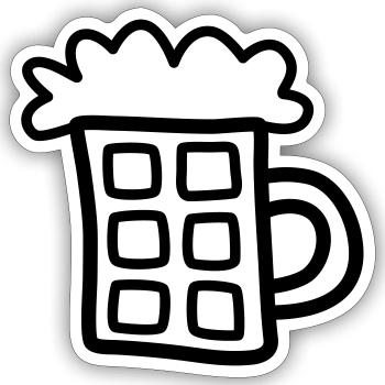 Beer 1 - Sticker size S (10 x 10 cm) - white matte - Front