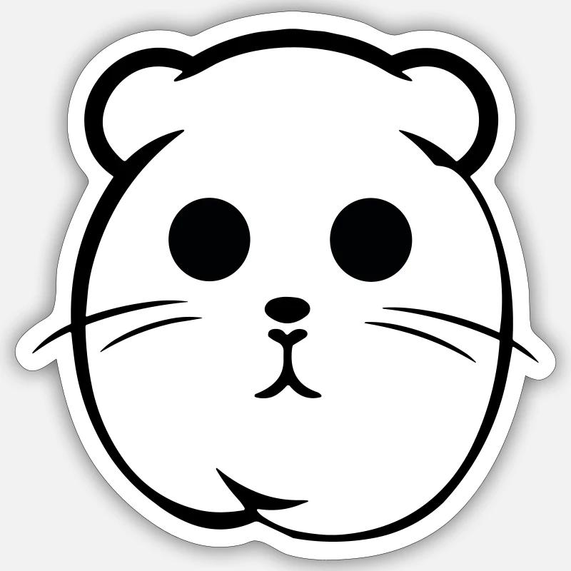 Hamster - Sticker Größe S (10 x 10 cm) - Mattweiß
