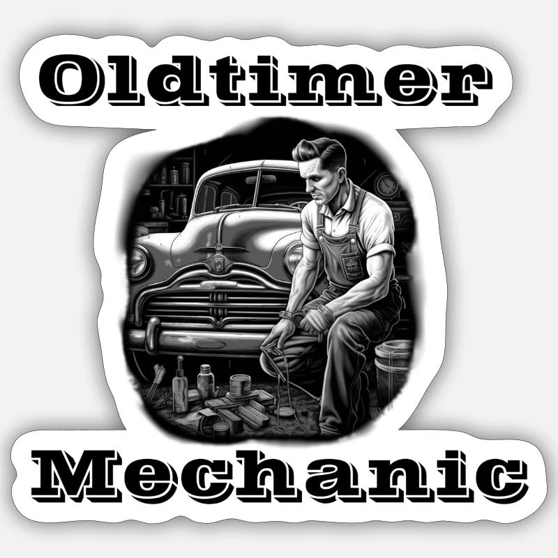 Mécanicien Oldtimer Sticker taille S (10 x 10 cm)
