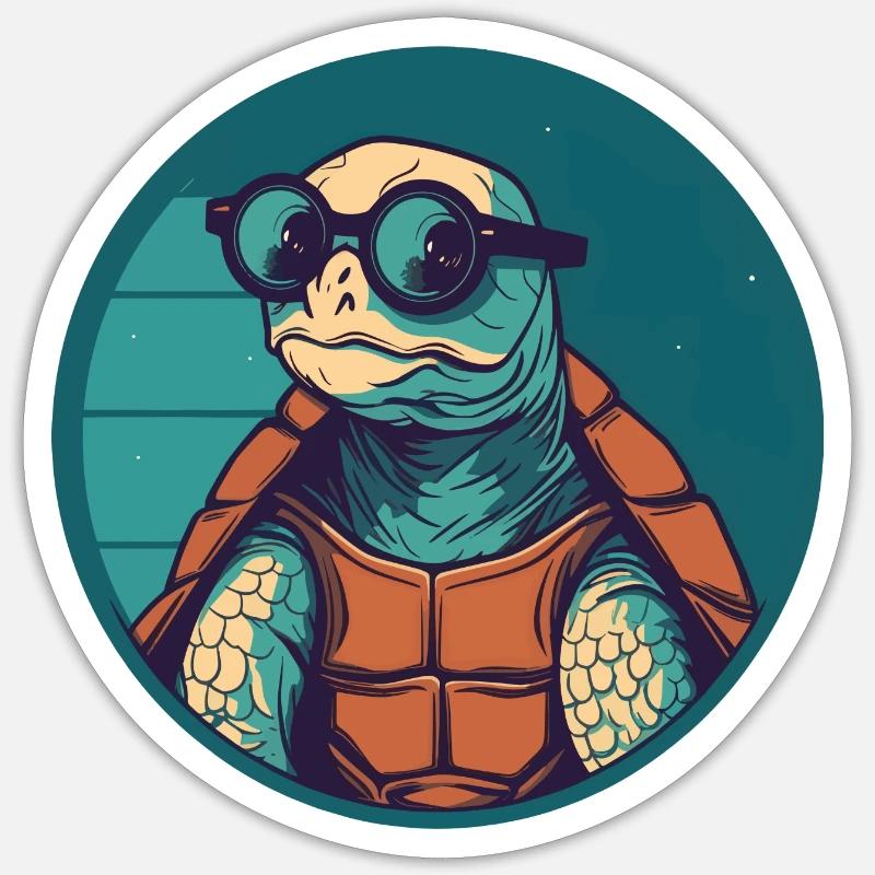 Turtle, Reptile, Turtle, Chelonian - Sticker size S (10 x 10 cm) - white matte