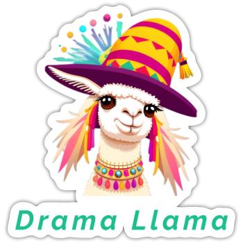 Drama Llama Funny Animal - Sticker size S (10 x 10 cm) - white matte - Front