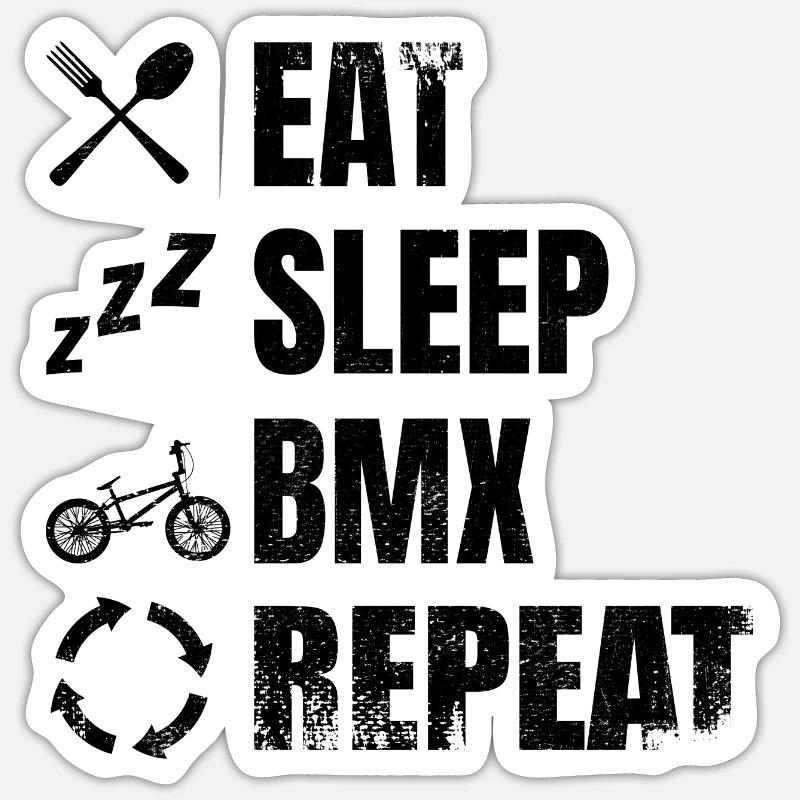BMX Cyclist Routine - Sticker size S (10 x 10 cm) - white matte