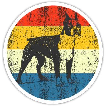 Vintage Dog retro sunse - Sticker size S (10 x 10 cm) - white matte - Front