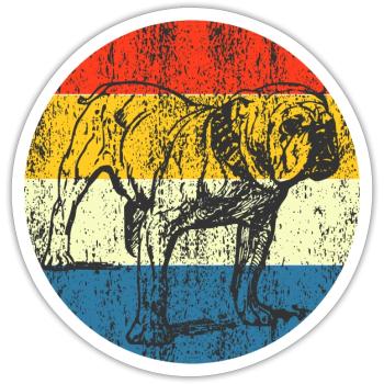 Vintage Hund Retro Sonnenbrille - Sticker Größe S (10 x 10 cm) - Mattweiß - Vorne