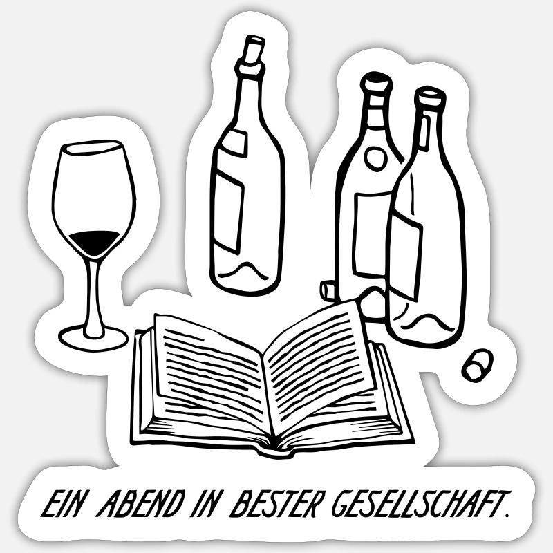 ein Abend in bester Gesellschaft - Sticker Größe S (10 x 10 cm) - Mattweiß
