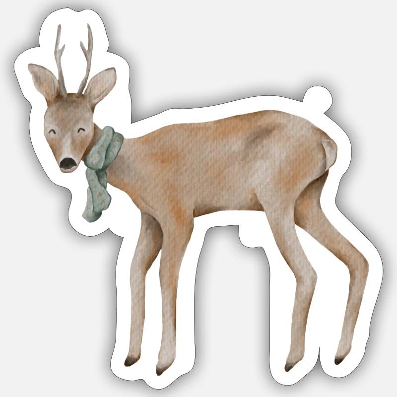 Fescher Roebuck - Sticker size S (10 x 10 cm) - white matte