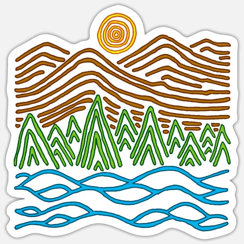 Strange landscape - Sticker size S (10 x 10 cm) - white matte