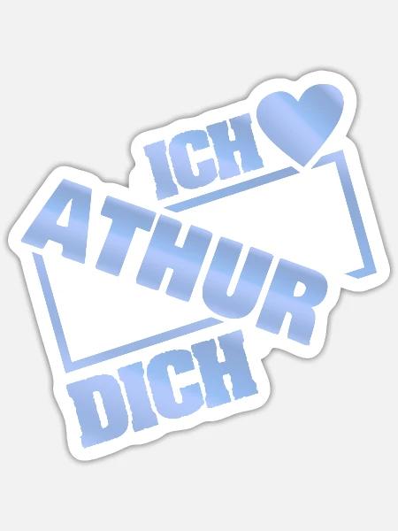 Liebespaar Athur - Sticker Größe S (10 x 10 cm) - Mattweiß