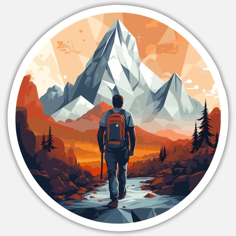 Mountain - Sticker Größe S (10 x 10 cm) - Mattweiß