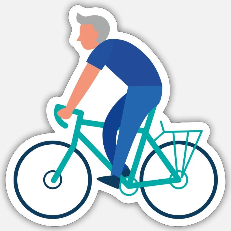 Blue Biker - Sticker taille S (10 x 10 cm) - blanc mat