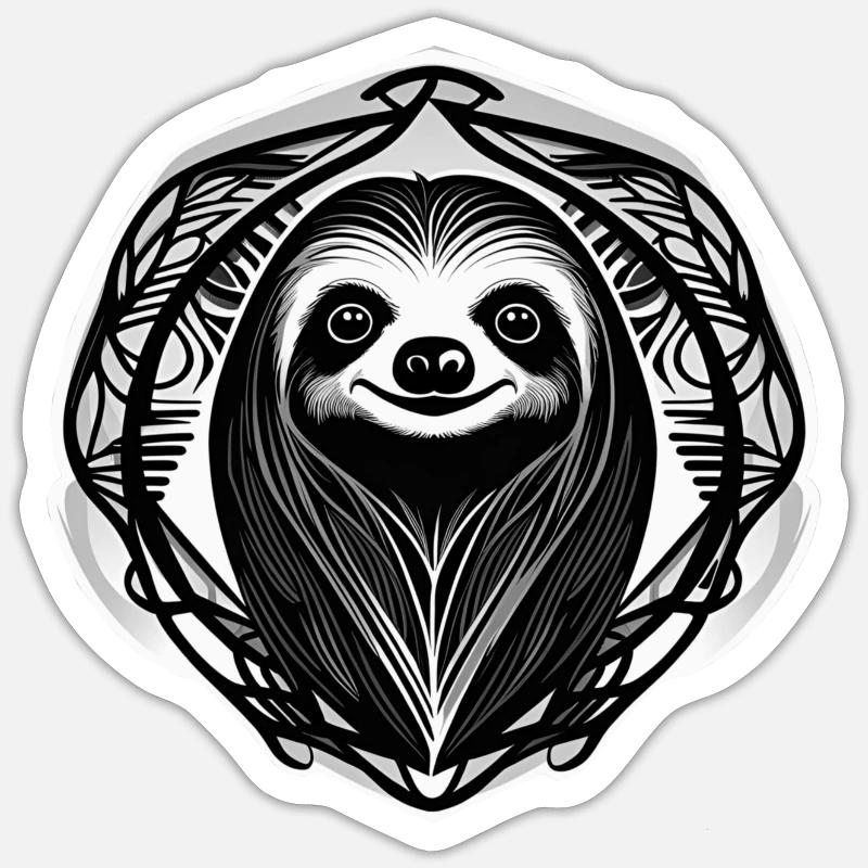 SLOTH - Sticker Größe S (10 x 10 cm) - Mattweiß