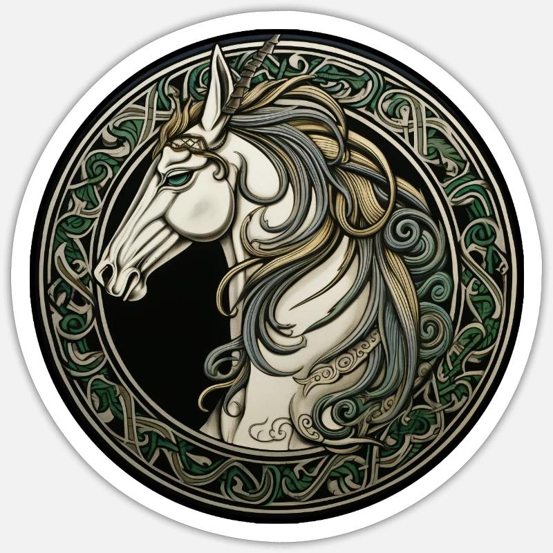 Keltisches Einhorn Sticker Größe S (10 x 10 cm)