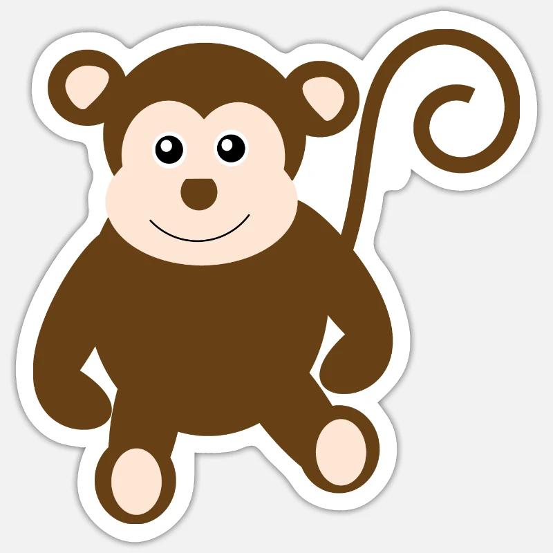 Affe - Sticker Größe S (10 x 10 cm) - Mattweiß