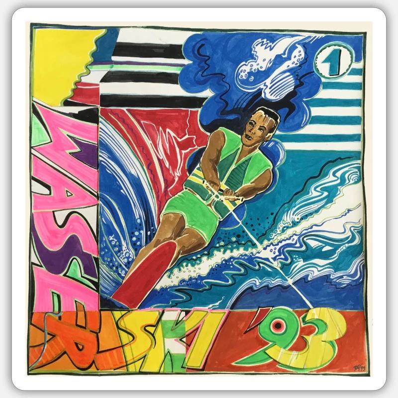 Water ski Sticker size S (10 x 10 cm)