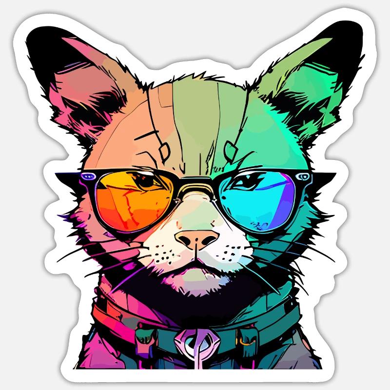 Space Cat - Sticker size S (10 x 10 cm) - white matte