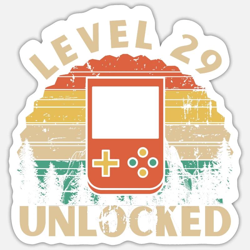 Level 29 Unlocked - Sticker taille S (10 x 10 cm) - blanc mat
