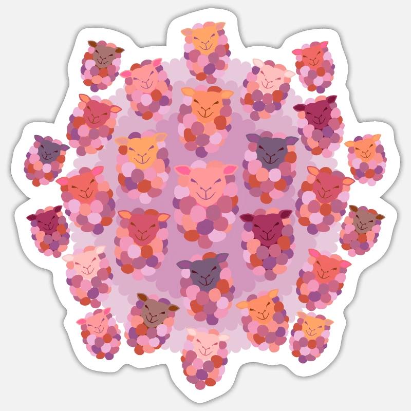 Schafe zählen Multi Sticker Größe S (10 x 10 cm)