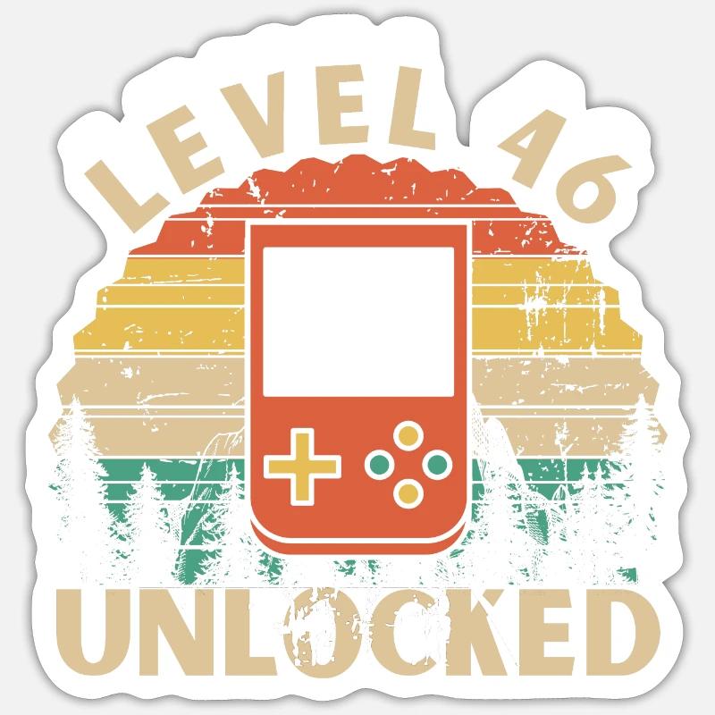 Level 46 Unlocked - Sticker size S (10 x 10 cm) - white matte