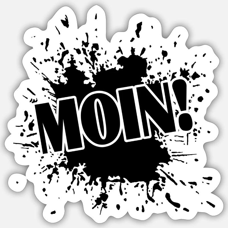 Moin moin - Sticker Größe S (10 x 10 cm) - Mattweiß