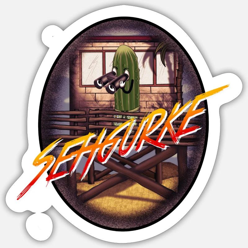 Sehgurke - Sticker Größe S (10 x 10 cm) - Mattweiß