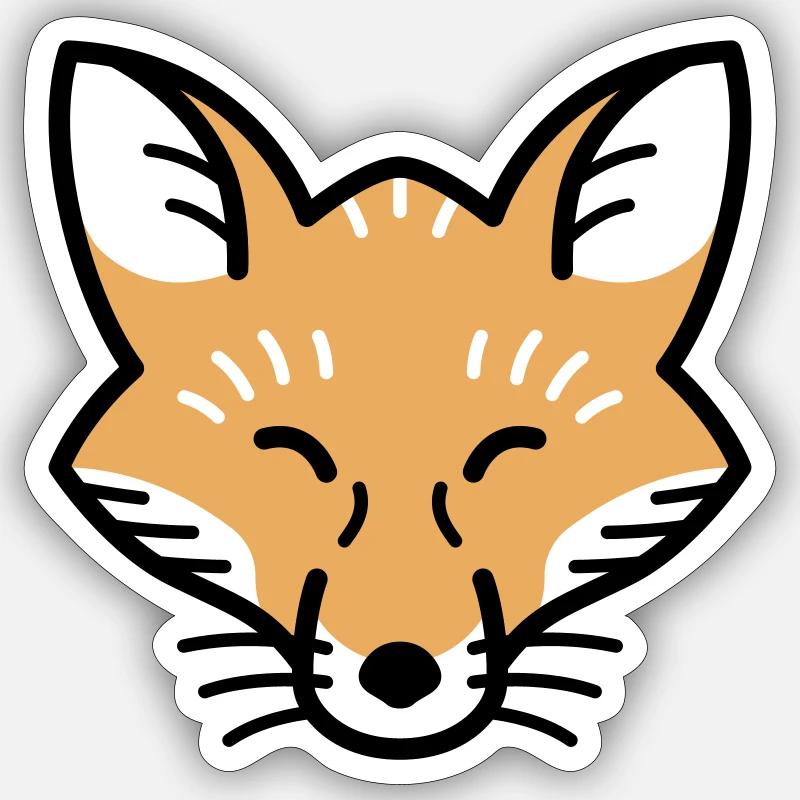 Waldfreunde Fuchs - Sticker Größe S (10 x 10 cm) - Mattweiß