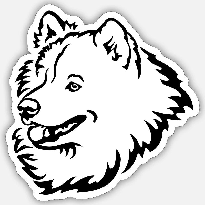Samoyed head Sticker size S (10 x 10 cm)