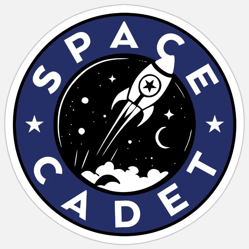 Cadet de l’espace - Sticker taille S (10 x 10 cm) - blanc mat