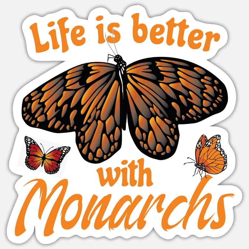 Citation mignon monarque papillon Sticker taille S (10 x 10 cm)