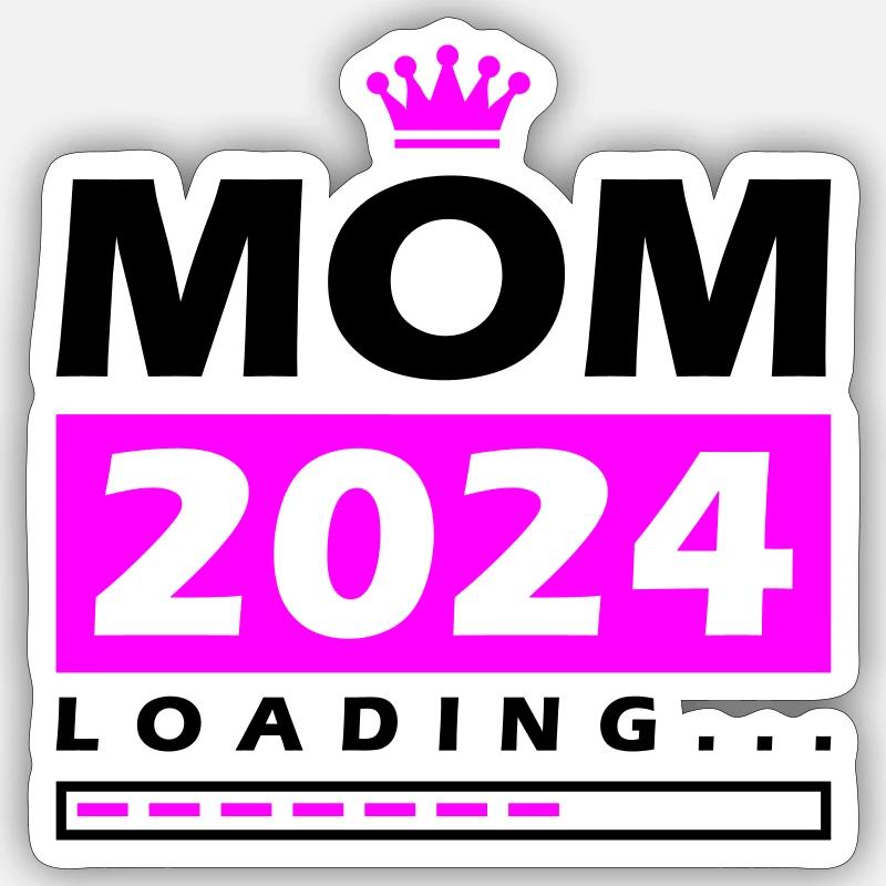 Mama 2024 Loading Mom - Sticker size S (10 x 10 cm) - white matte