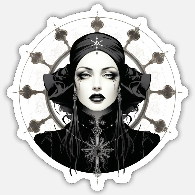 Gothic Diva - Sticker Größe S (10 x 10 cm) - Mattweiß