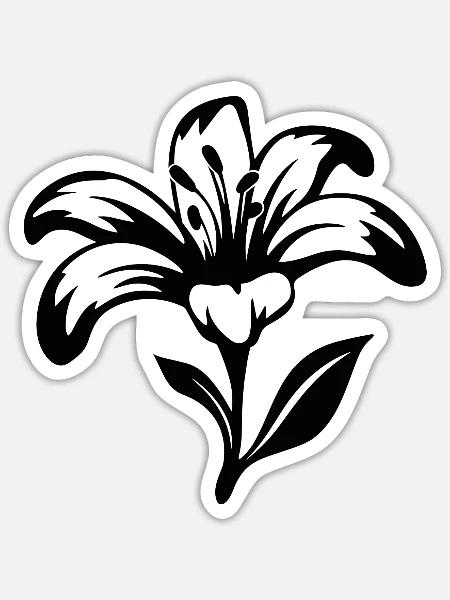 A Monochromatic Ode to Azaleas - Sticker Größe S (10 x 10 cm) - Mattweiß