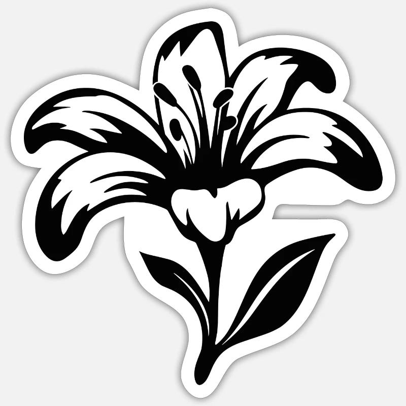 A Monochromatic Ode to Azaleas - Sticker Größe S (10 x 10 cm) - Mattweiß