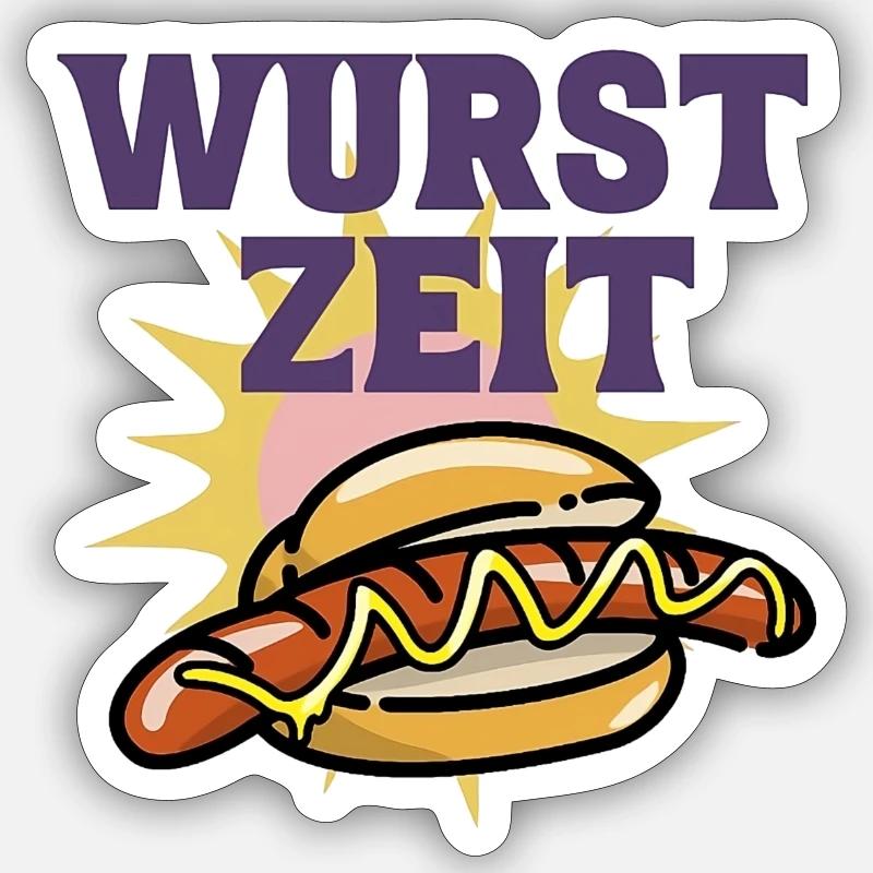 Wurst Zeit Sticker Größe S (10 x 10 cm)