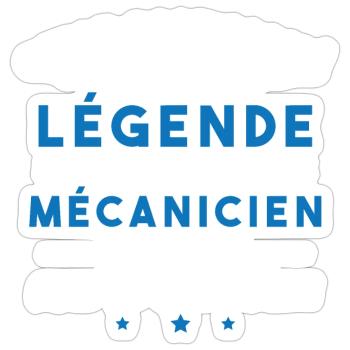 Une légende et un mécanicie - Sticker taille S (10 x 10 cm) - blanc mat - Devant