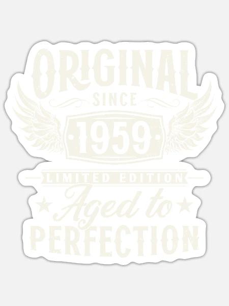 Original 1959 Vintage Jahrgang Geburtstag Geschenk - Sticker Größe S (10 x 10 cm) - Mattweiß