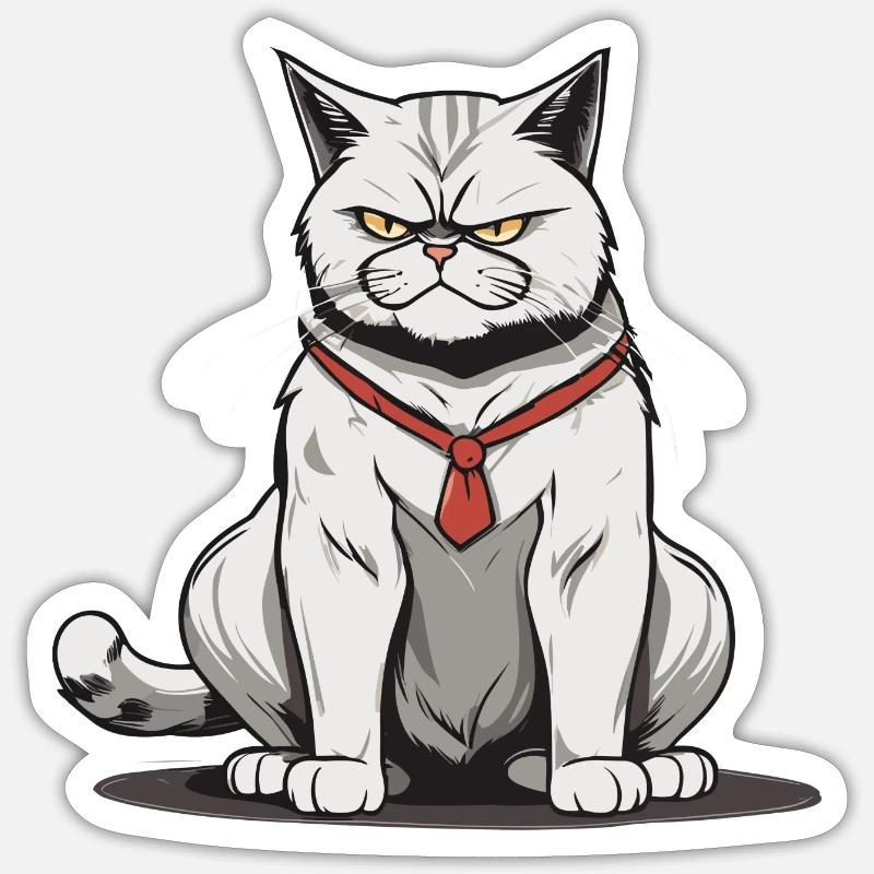 Grumpy hangover - Sticker size S (10 x 10 cm) - white matte