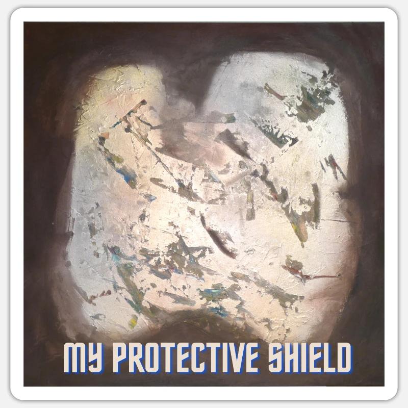 my protective shield - Sticker Größe S (10 x 10 cm) - Mattweiß