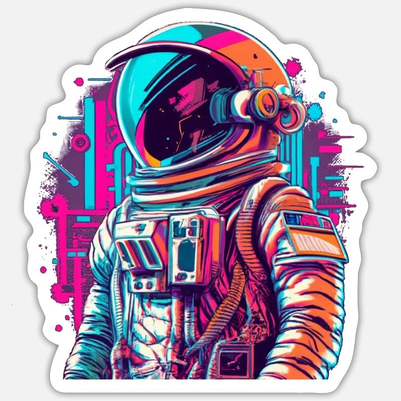Raumfahrer Astronaut Geschenkidee Sticker Größe S (10 x 10 cm)