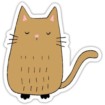 Cat - Sticker size S (10 x 10 cm) - white matte - Front