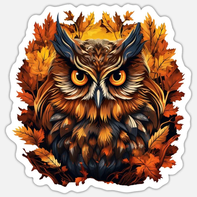 Herbsteule Sticker Größe S (10 x 10 cm)
